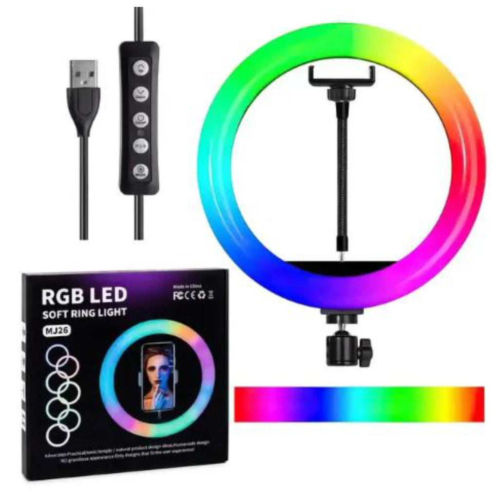 Aro de Luz RGB 26 cm + Trípode de hasta 2.10 m