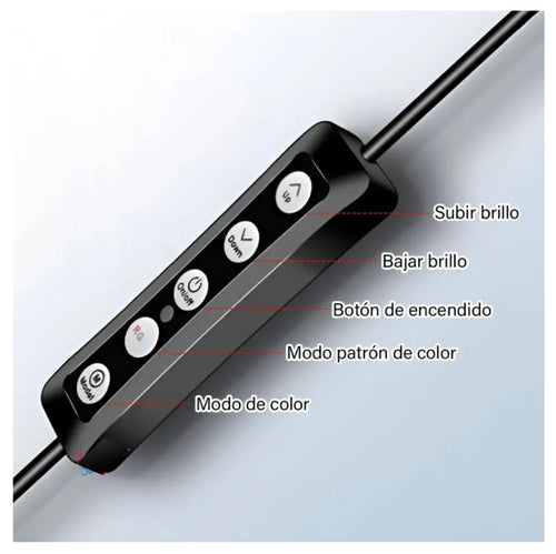 Aro de Luz RGB 26 cm + Trípode de hasta 2.10 m