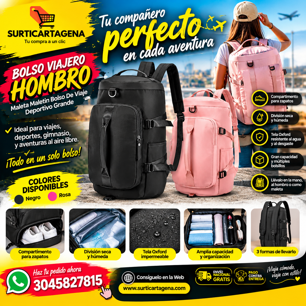 BOLSO VIAJERO DE HOMBRO