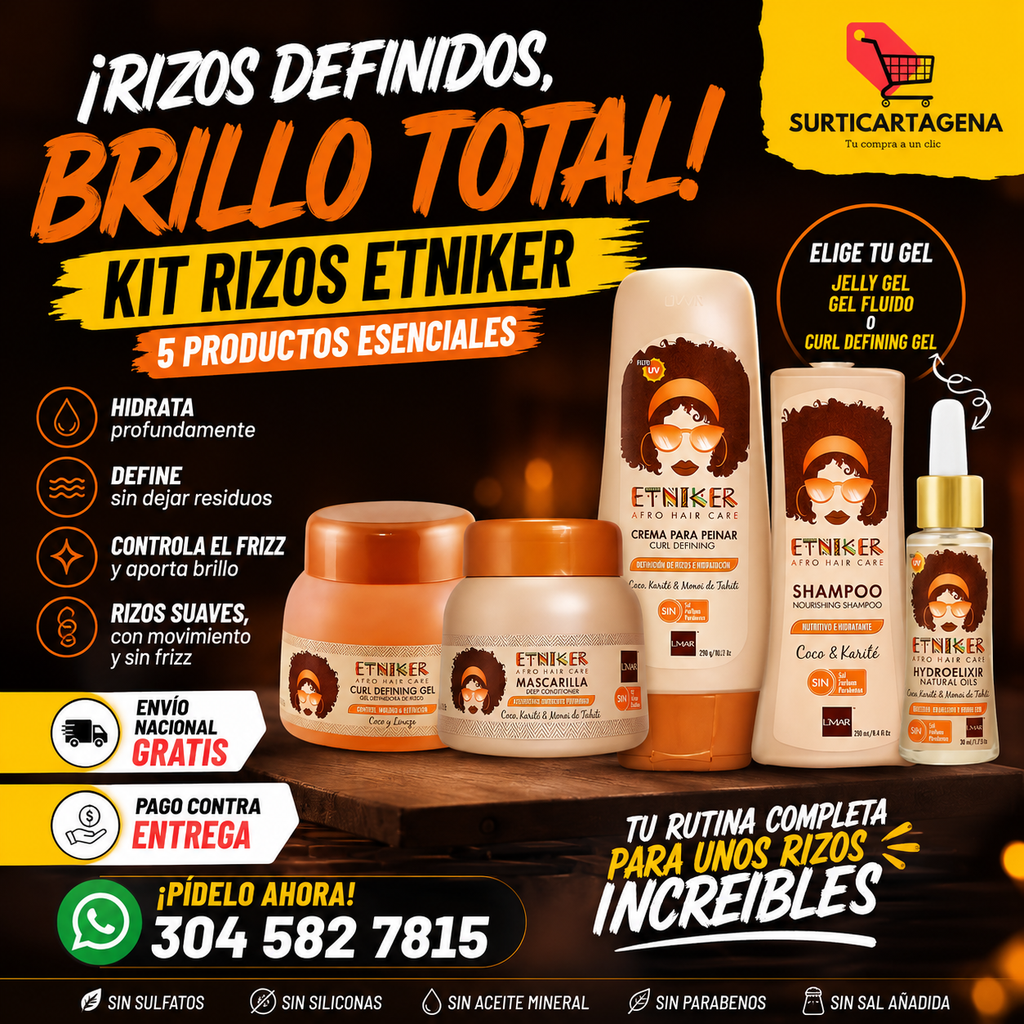 Kit Rizos ETNIKER – 5 Productos Esenciales