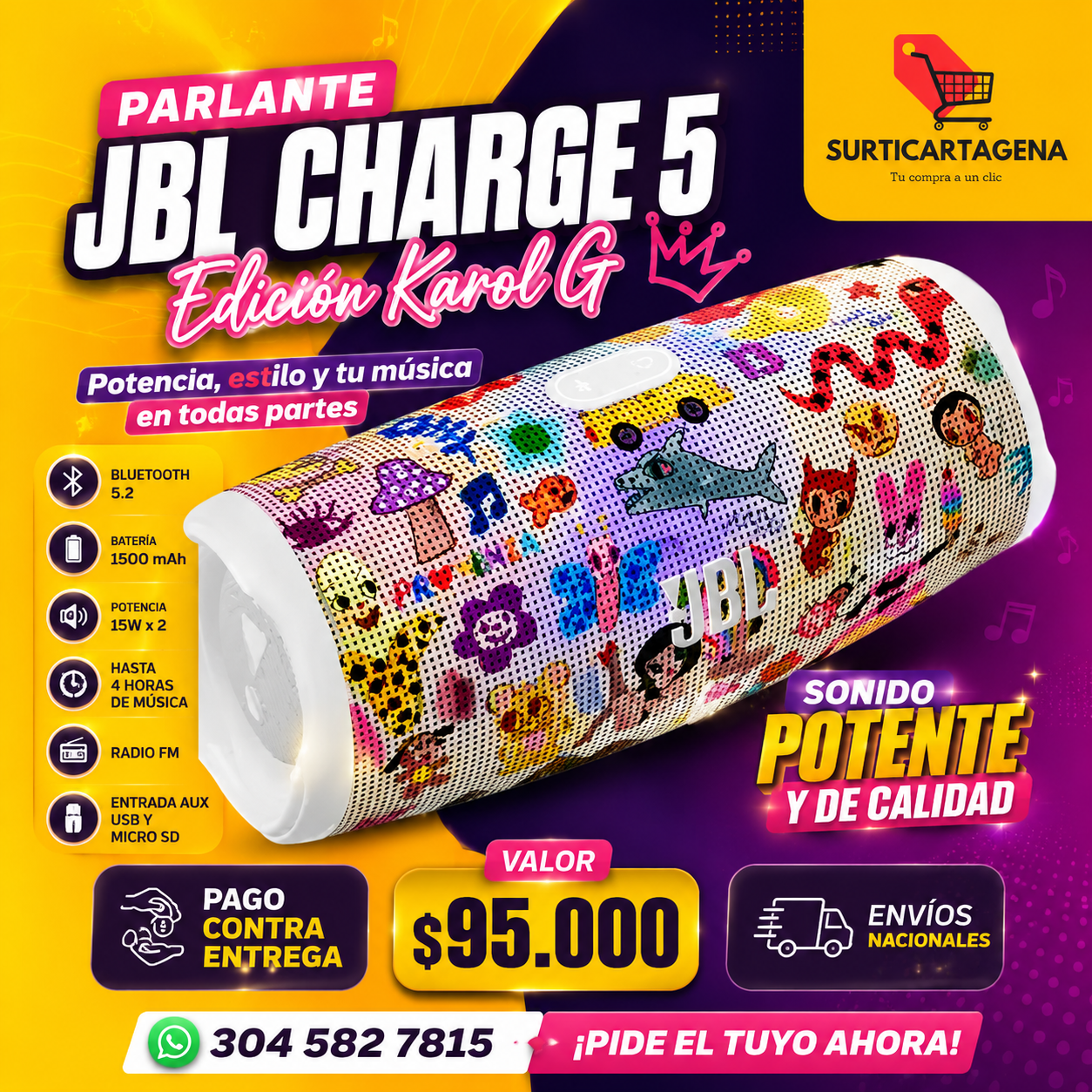 Parlante JBL Charge 5 Edición Karol G