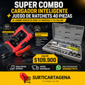 SUPER COMBO Cargador Inteligente + Juego de Ratches 40 Piezas