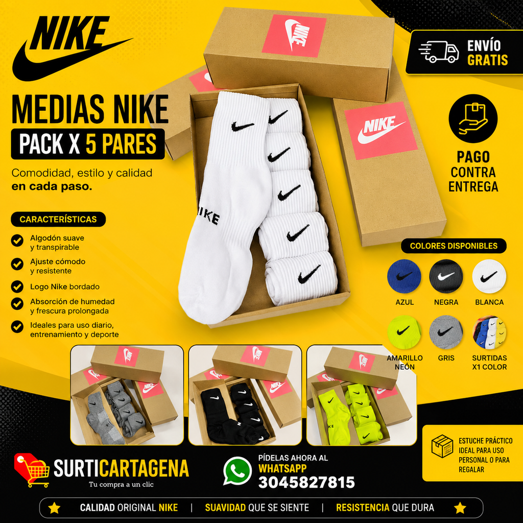 Medias Nike Pack X 5 Pares