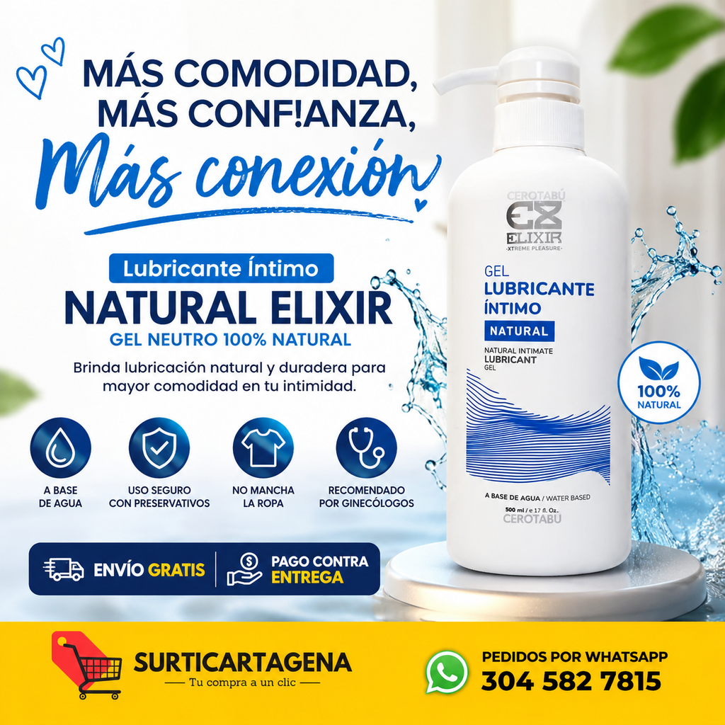 Lubricante Gel Íntimo Natural Elixir 500 ml