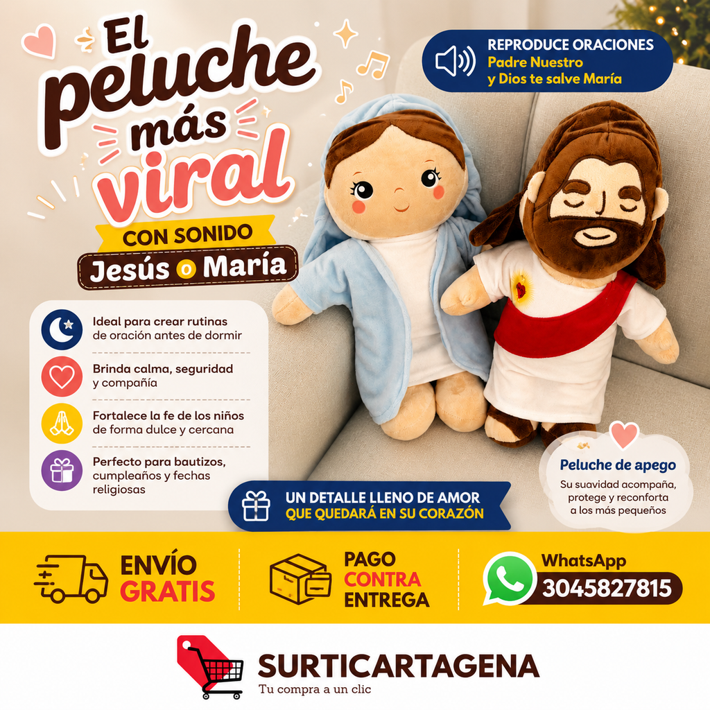 Peluches con Sonido Jesus o Maria