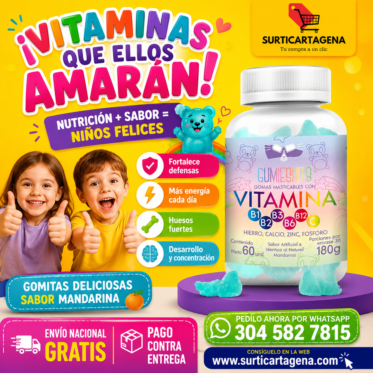MULTIVITAMÍNICO EN GOMAS PARA NIÑOS – GUMIESHITOS
