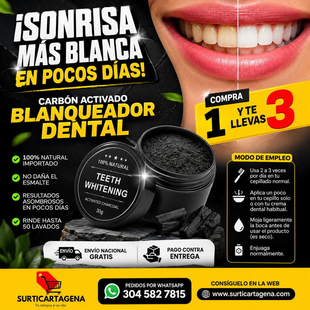 Carbón Activado Blanqueador Dental