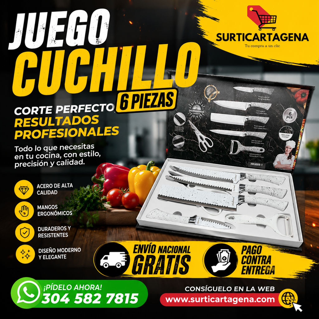 Juego de Cuchillos 6 Piezas B-N