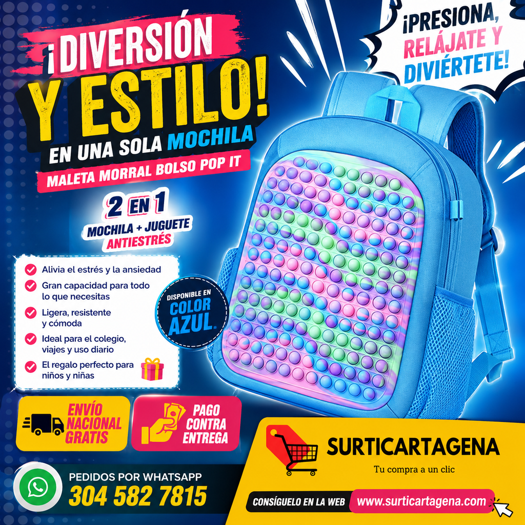 Maleta Morral Bolso Pop It 2 en 1