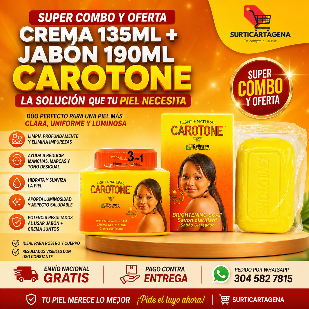 Crema Carotone 135ML + Jabón Carotone 190ML
