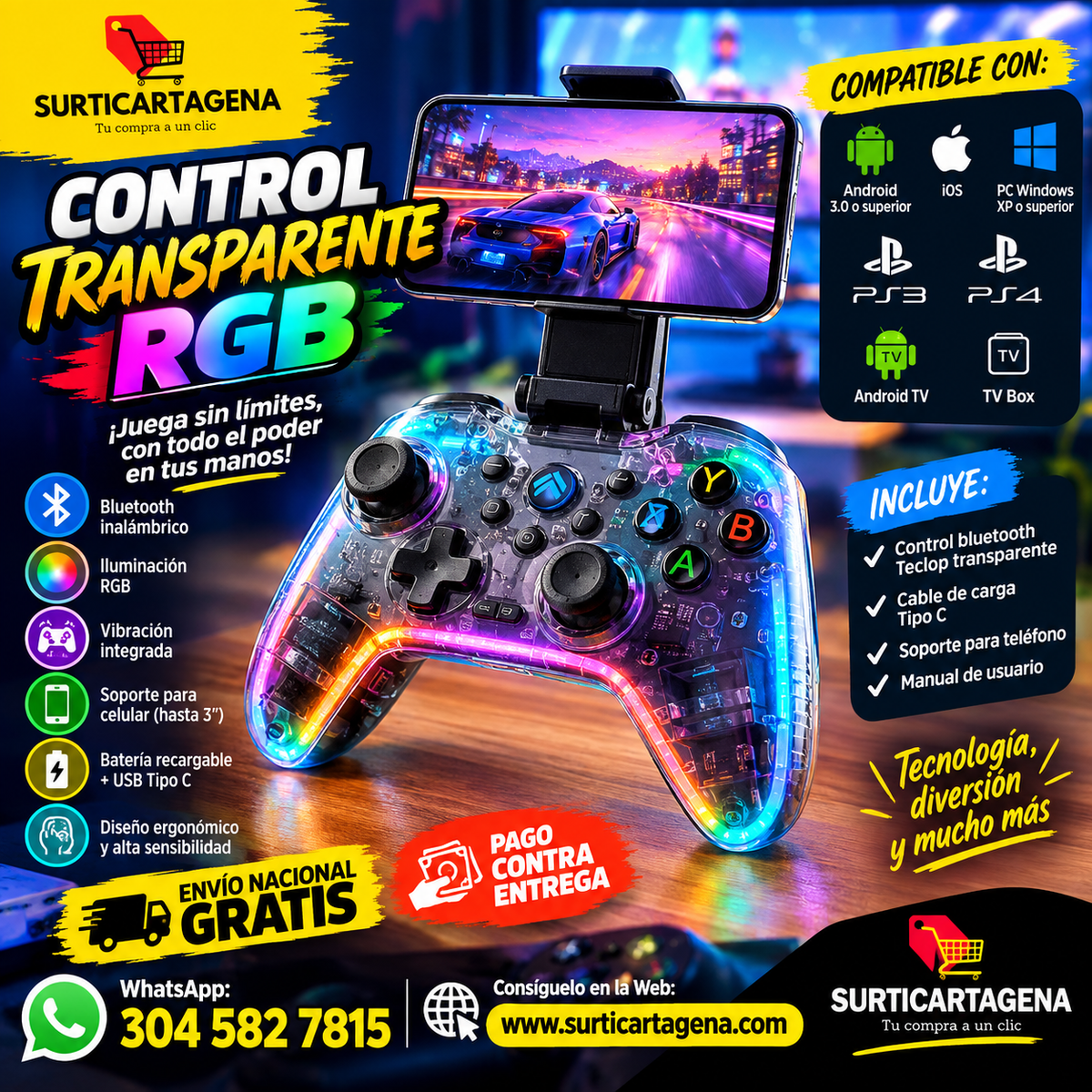 CONTROL TRANSPARENTE RGB