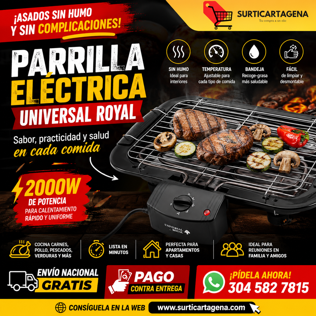 Parrilla Eléctrica Universal Royal