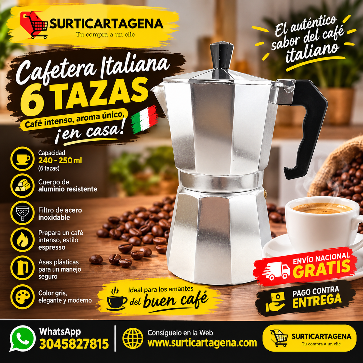 ¡EL AUTÉNTICO SABOR DEL CAFÉ ITALIANO EN TU HOGAR!