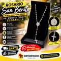 ROSARIO SAN BENITO EN PLATA 925 PARA DAMA