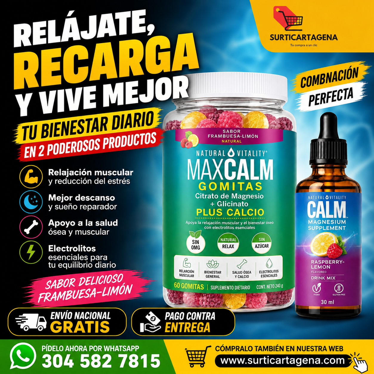 MAXCALM Gomitas + CALM Magnesium Supplement
