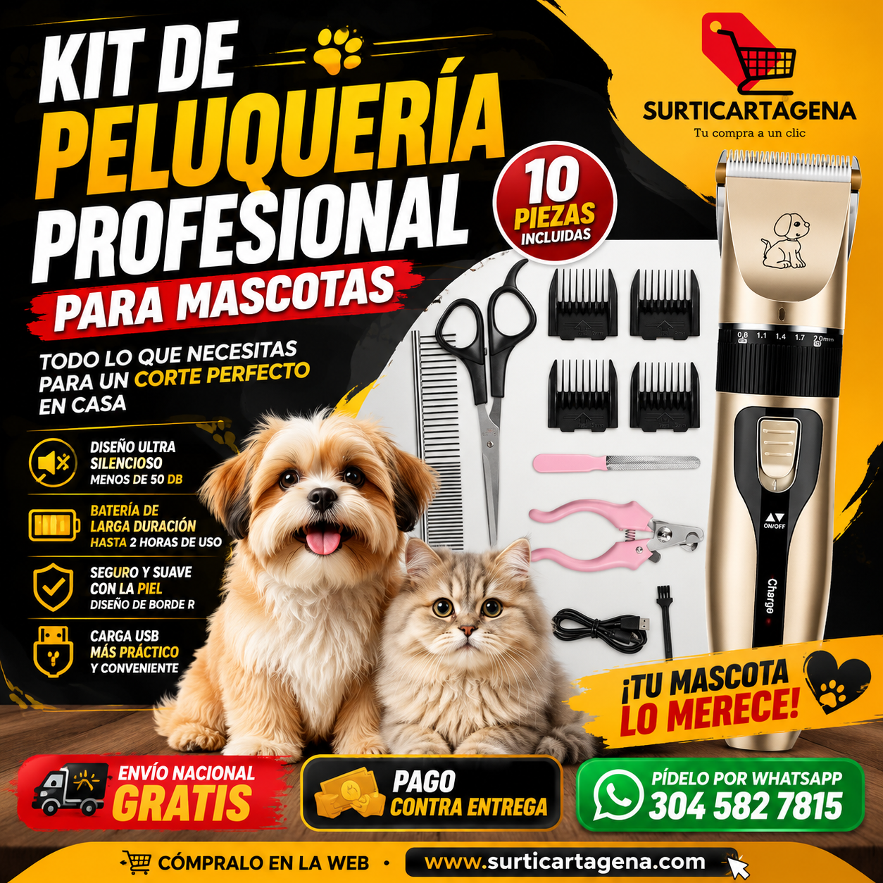 Kit de Peluquería Profesional para Mascotas