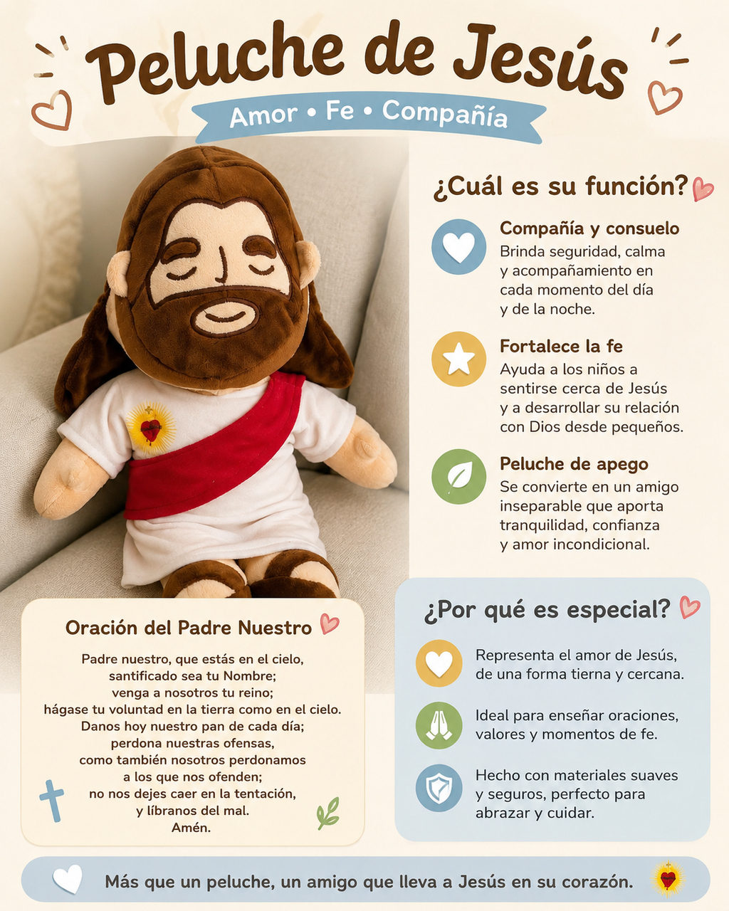 Peluches con Sonido Jesus o Maria