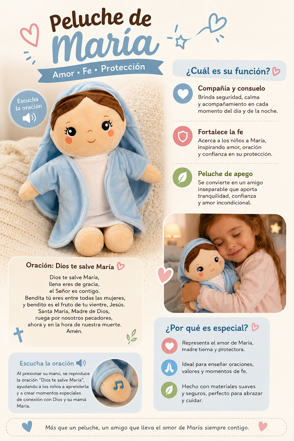 Peluches con Sonido Jesus o Maria