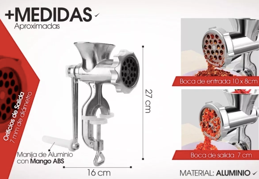 COMBO MÁQUINA DE MOLER + EMBUDO