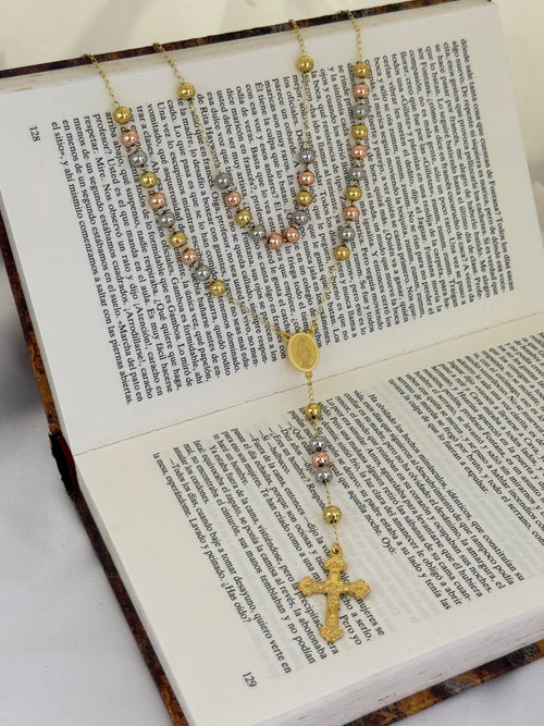 CAMÁNDULA VIRGEN MILAGROSA EN ORO LAMINADO 18K – 3 OROS