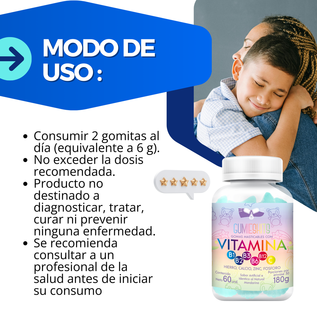 MULTIVITAMÍNICO EN GOMAS PARA NIÑOS – GUMIESHITOS