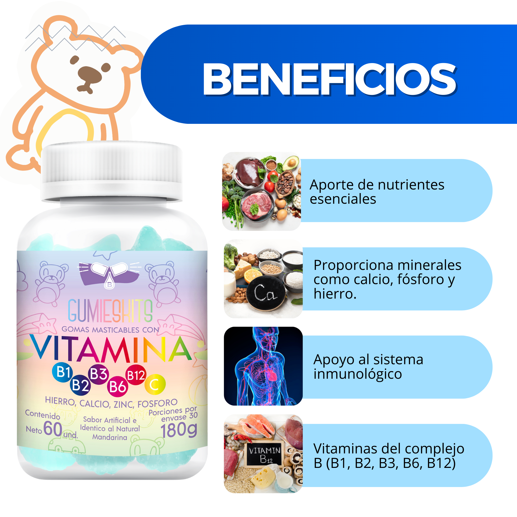 MULTIVITAMÍNICO EN GOMAS PARA NIÑOS – GUMIESHITOS