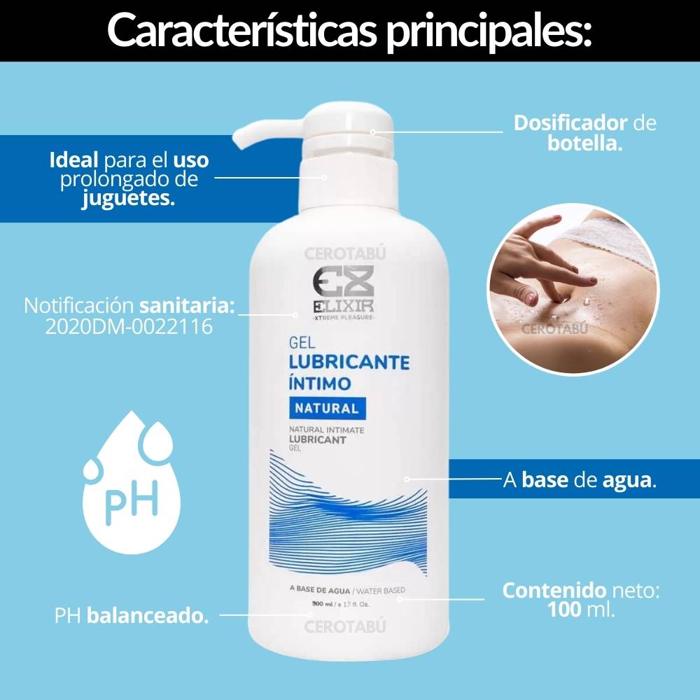 Lubricante Gel Íntimo Natural Elixir 500 ml
